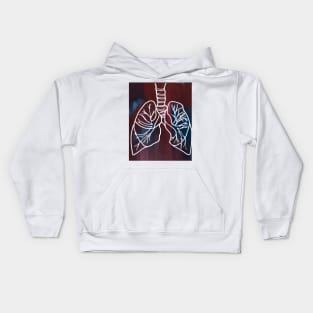 Abstract Gouached Lungs Kids Hoodie